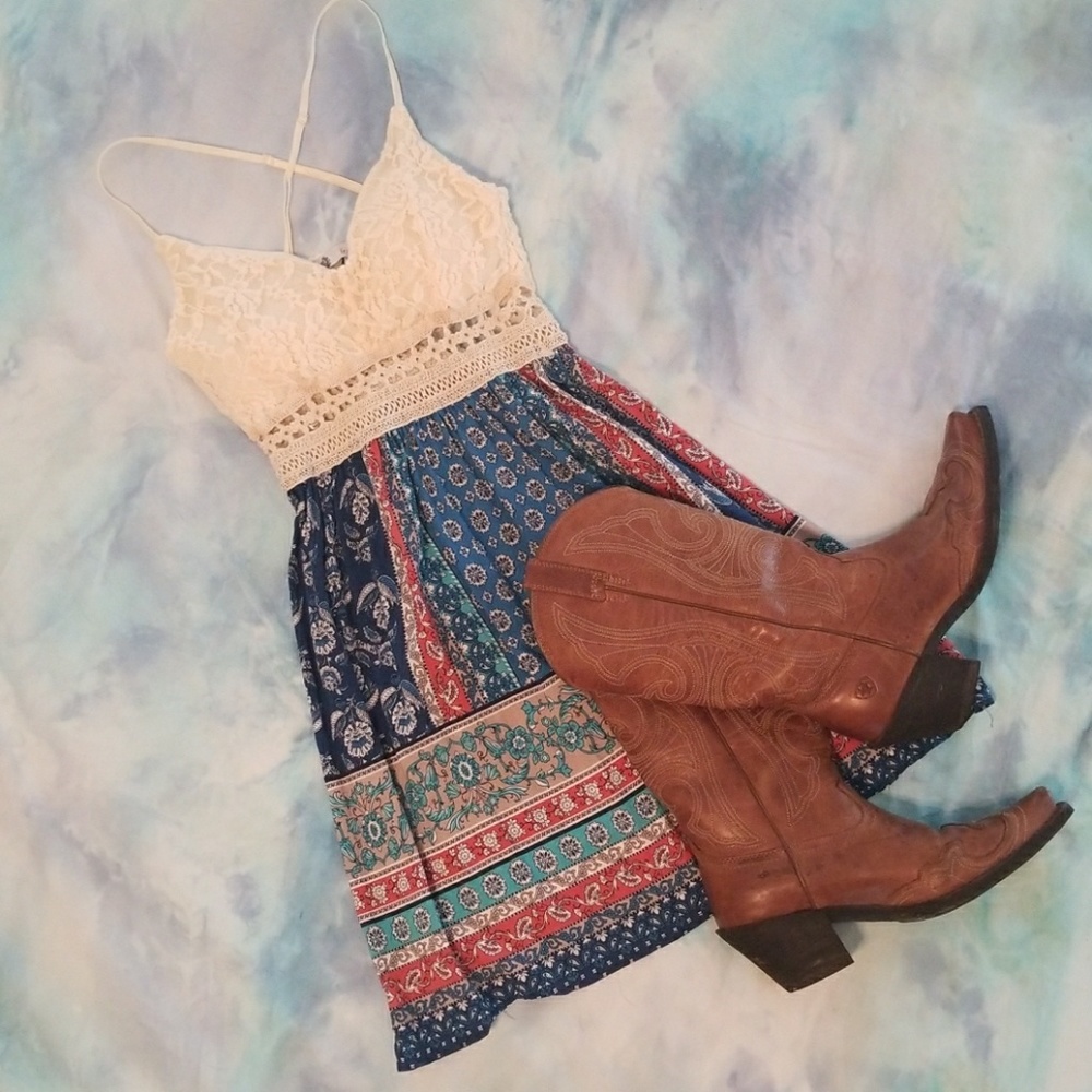 Floral Lace Fit and Flare Dress - Picture 2 of 7